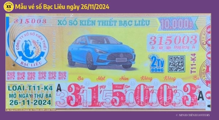 Tham khảo XSBL 2611 Thống kê và phân tích xổ số Bạc Liêu ngày 26112024 1 Tham khảo XSBL 2611 Thống kê và phân tích xổ số Bạc Liêu ngày 26112024 1