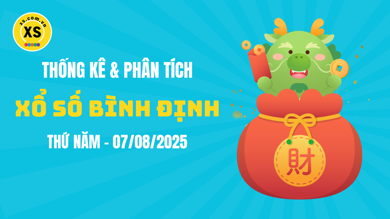 Thống kê XSBDI 7/8 : Thống kê và phân tích xổ số Bình Định ngày 7/8/2025