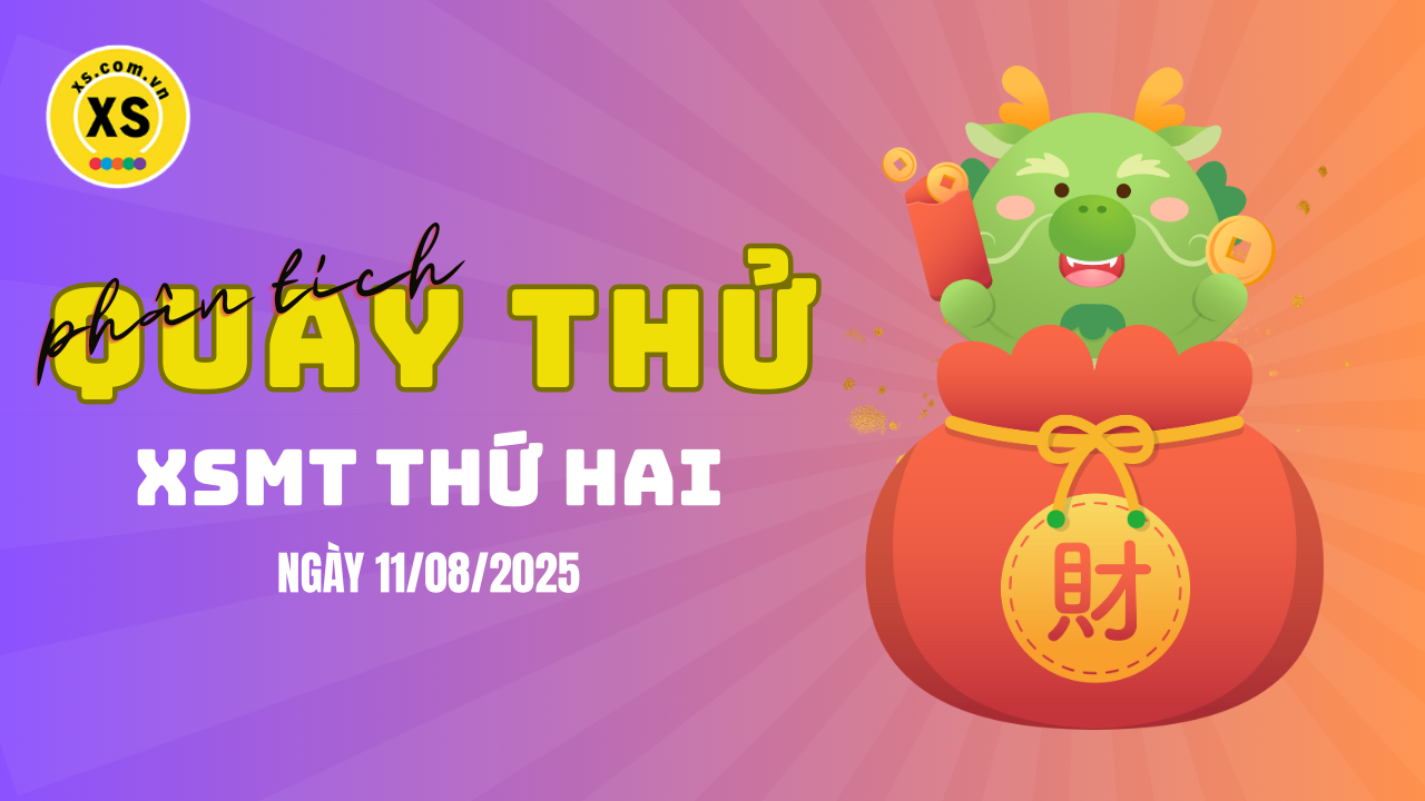 Quay thử xổ số miền Trung thứ 2 ngày 11/8/2025