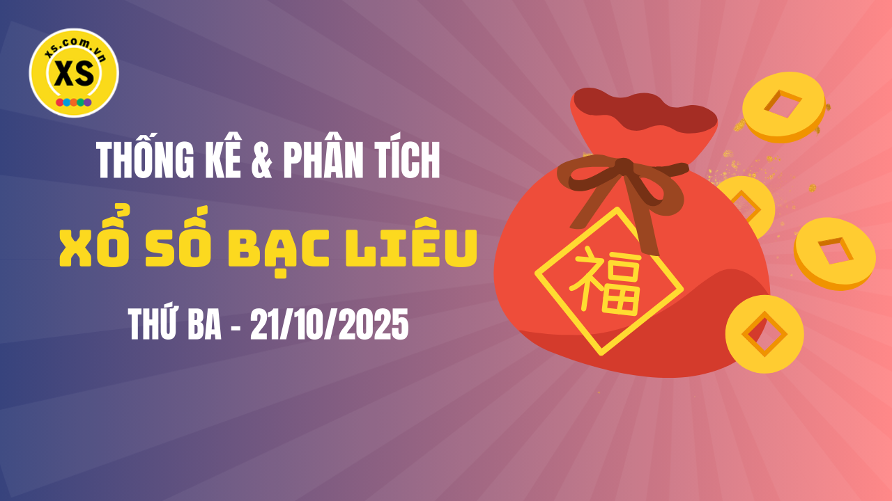 Thống kê XSBL 21/10 : Thống kê và phân tích xổ số Bạc Liêu ngày 21/10/2025
