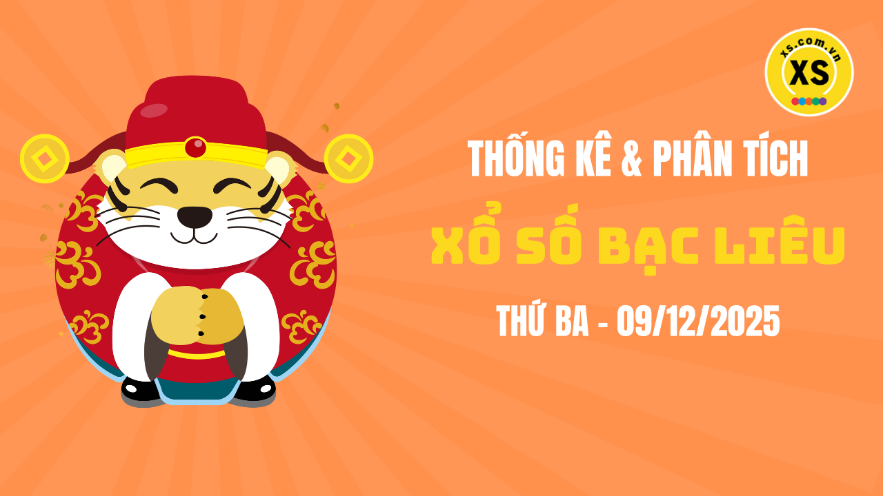 Thống kê XSBL 9/12 : Thống kê và phân tích xổ số Bạc Liêu ngày 9/12/2025