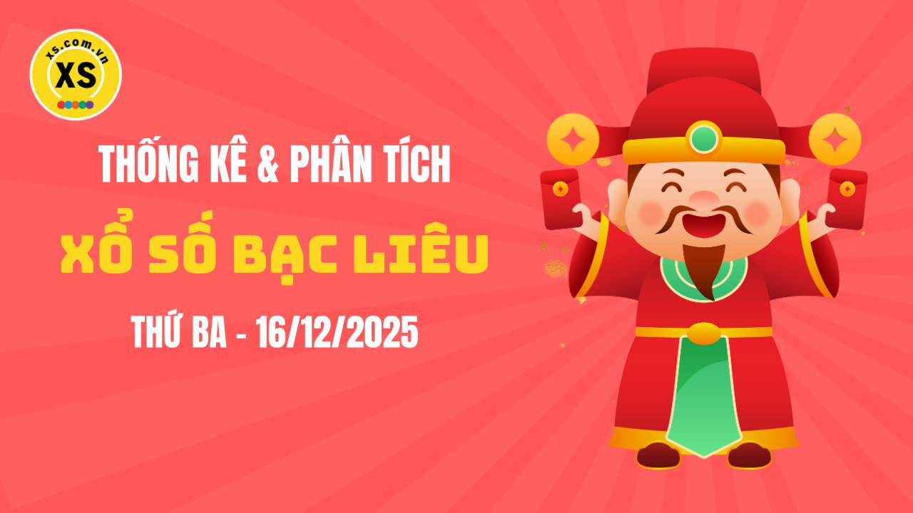 Thống kê XSBL 16/12 : Thống kê và phân tích xổ số Bạc Liêu ngày 16/12/2025