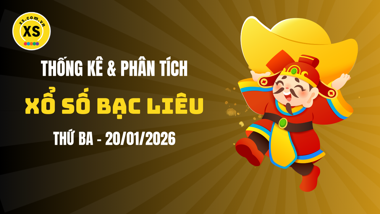 Thống kê XSBL 20/1 : Thống kê và phân tích xổ số Bạc Liêu ngày 20/1/2026