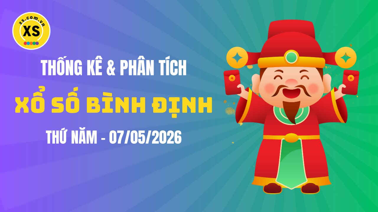 Thống kê XSBDI 7/5 : Thống kê và phân tích xổ số Bình Định ngày 7/5/2026
