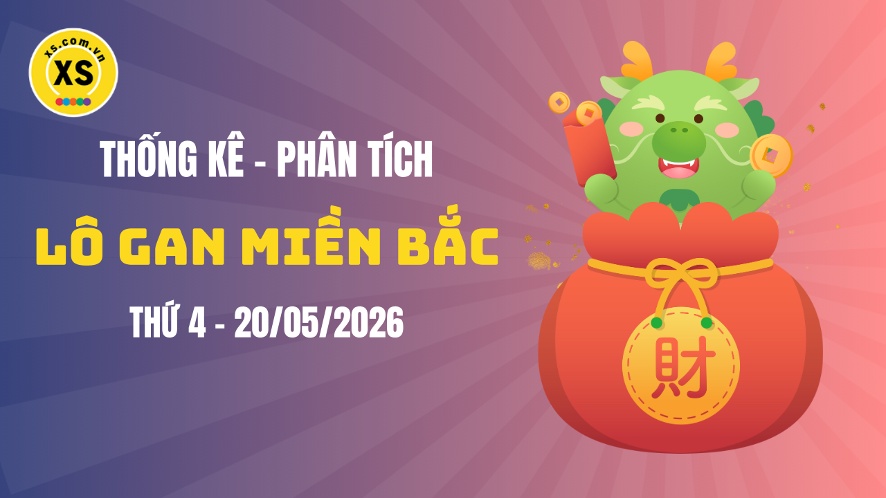 Loto gan MB 20/5 : Thống kê loto gan miền Bắc ngày 20/5/2026