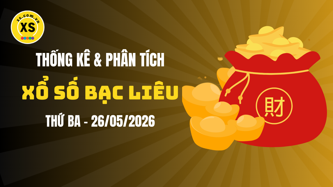 Thống kê XSBL 26/5 : Thống kê và phân tích xổ số Bạc Liêu ngày 26/5/2026