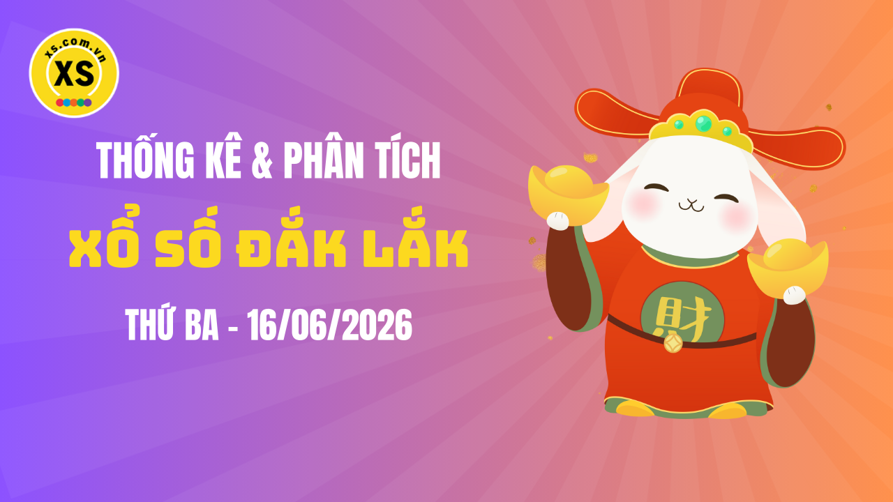 Thống kê XSDLK 16/6 : Thống kê và phân tích xổ số Đắk Lắk ngày 16/6/2026