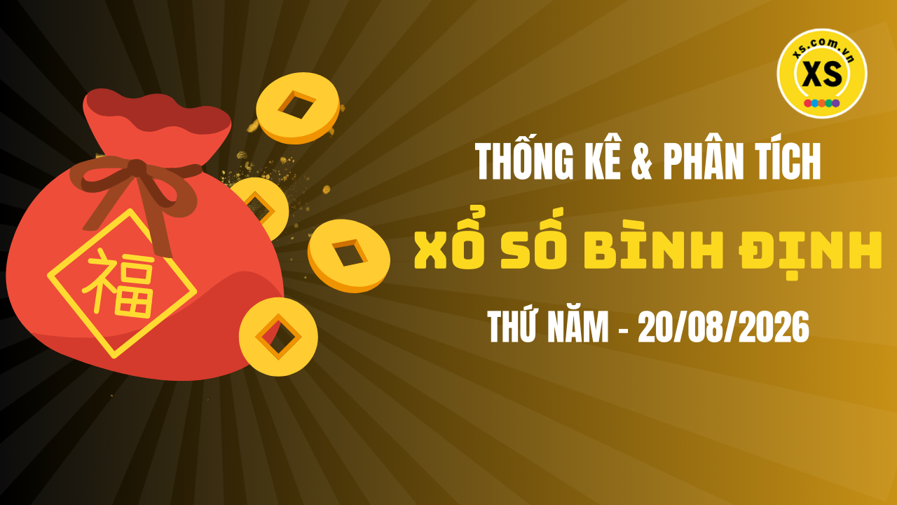 Thống kê XSBDI 20/8 : Thống kê và phân tích xổ số Bình Định ngày 20/8/2026