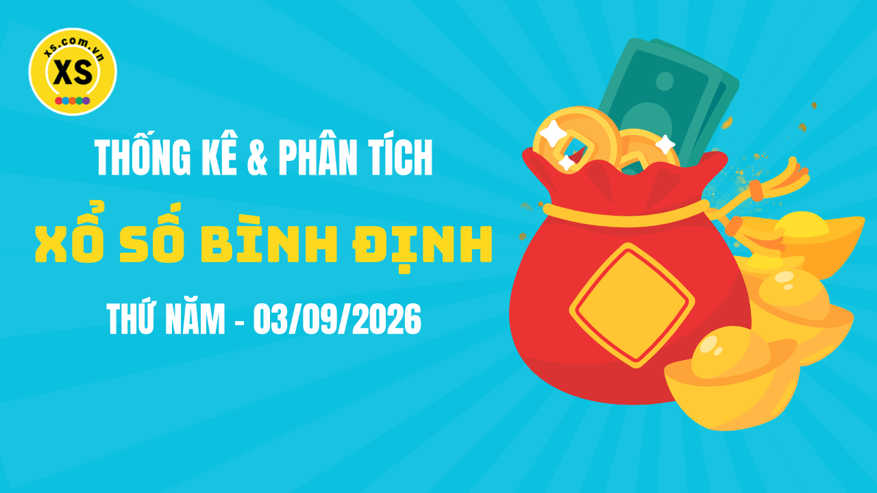 Thống kê XSBDI 3/9 : Thống kê và phân tích xổ số Bình Định ngày 3/9/2026